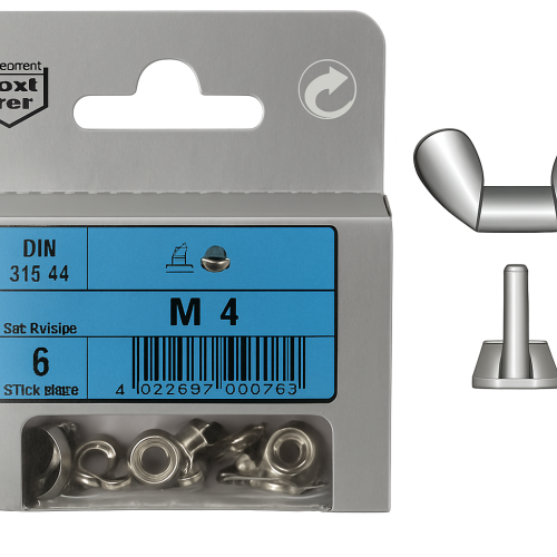 Blister 6pcs Stainless Nuts M4 Din 315 Blister 6pcs Stainless Nuts M4 Din 315