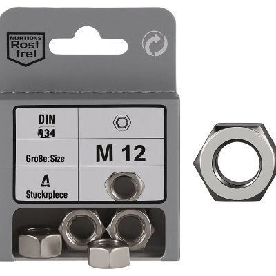 Blister 4pc Stainless Nuts M12 Din 934 Blister 4pc Stainless Nuts M12 Din 934