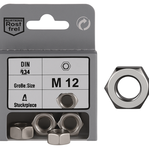 Blister 4pc Stainless Nuts M12 Din 934 Blister 4pc Stainless Nuts M12 Din 934