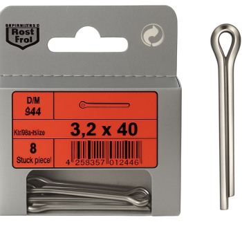 Blister 8pcs Stainless Cotter Pins 3.2 x 40 Din 94