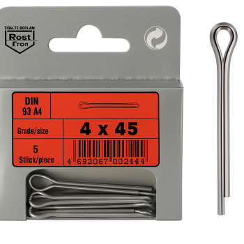 Blister 5pcs Stainless Cotter Pins 4 x 45 Din 94