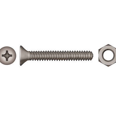 Flachkopf Phillips Maschinen-Schrauben DIN 965 + Muttern 4x12 mm Packung mit 8 Flachkopf Phillips Maschinen-Schrauben DIN 965 + Muttern 4x12 mm Packung mit 8