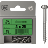 Vis à bois à tête fraisée fendue DIN 97 en inox, M6 x 70 mm, 2 unités