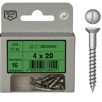 Blister 15pcs Stainless Screws 4 x 20 Din 97