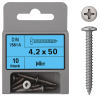 Pan Head Phillips Tapping Screws DIN 7981 mm 4.2x50 - Pack of 10