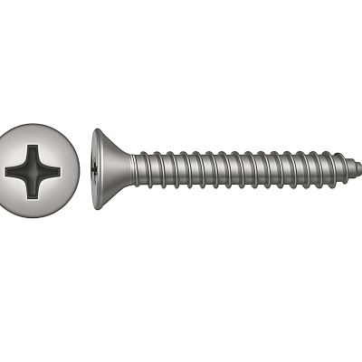 Flat Head Phillips Tapping Screws DIN 7982 6.3x60mm Pack of 6