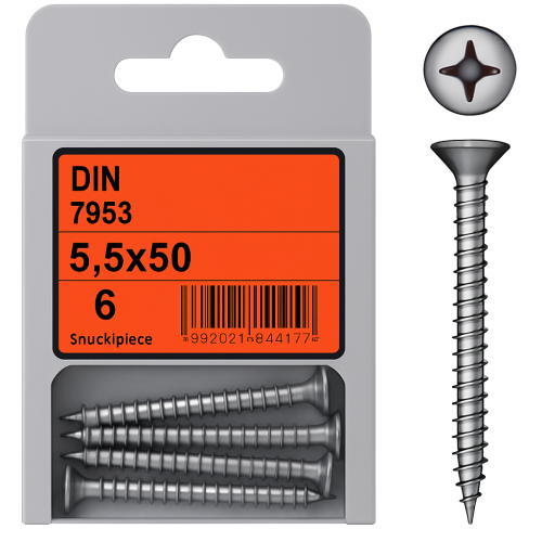 Oval Head Phillips Tapping Screws DIN 7983 mm 5.5x60 Pack of 6