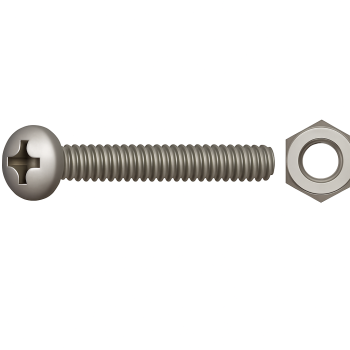 Pan Head Phillips Machine Screws DIN 7985 + Nuts 4x16 mm - Pack of 8 Pan Head Phillips Machine Screws DIN 7985 + Nuts 4x16 mm - Pack of 8